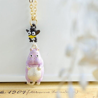 Official Ghibli Spirited Away Necklace/Pendant • Bo Mouse and Haedori Charm • Japanese Handmade Jewelry - Kamaji Market