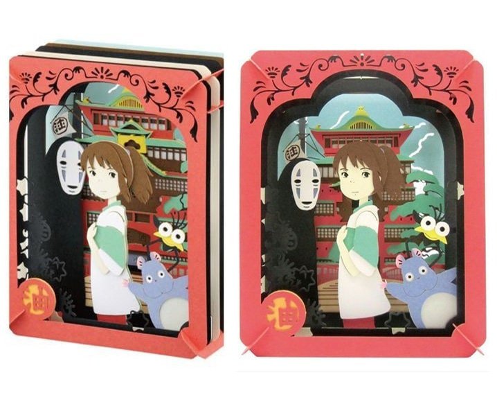 Official Ghibli Spirited Away Paper Theater • Diorama/Papercraft/Miniature/Home Decor • Anime Film Scene • Kaonashi (No Face) - Kamaji Market