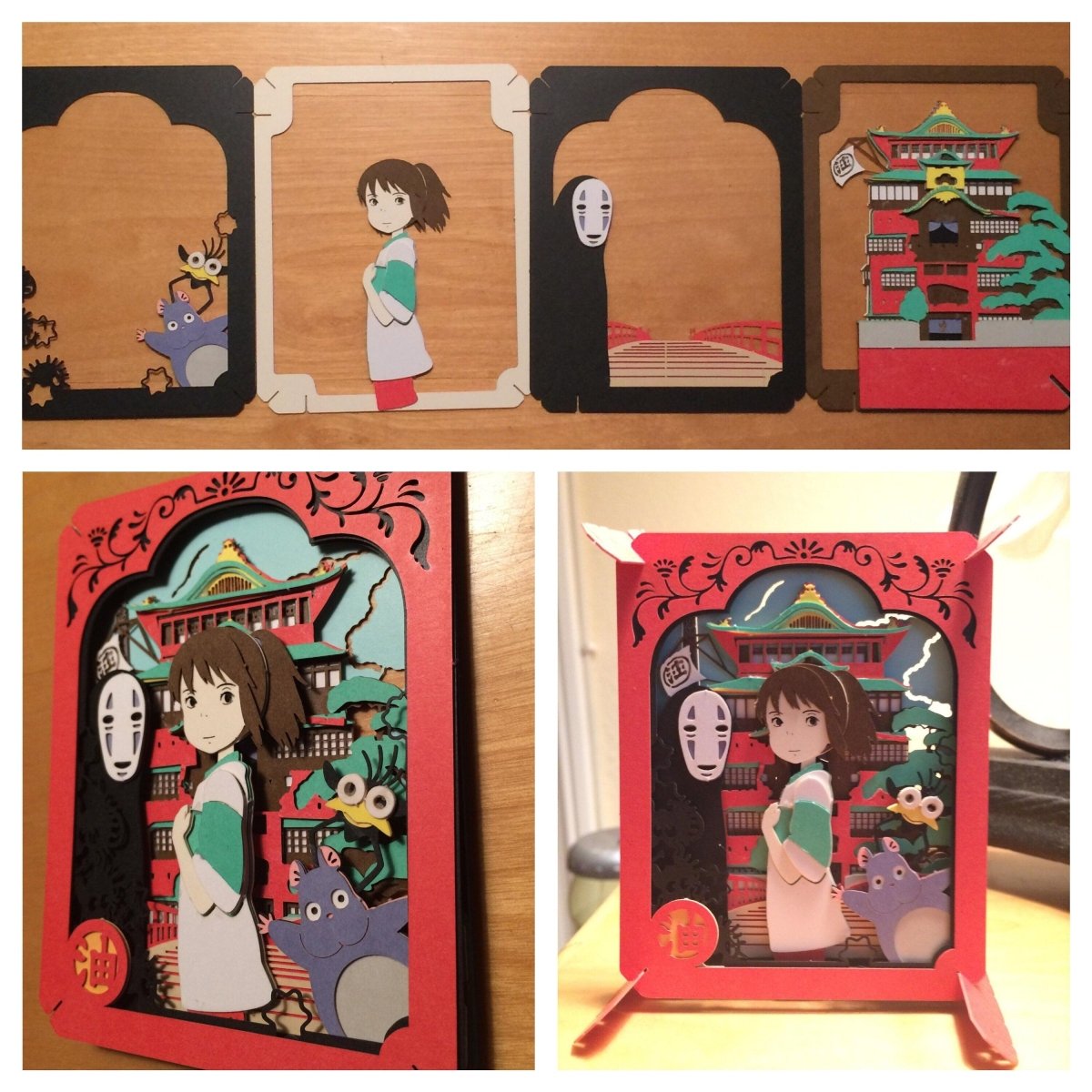 Official Ghibli Spirited Away Paper Theater • Diorama/Papercraft/Miniature/Home Decor • Anime Film Scene • Kaonashi (No Face) - Kamaji Market