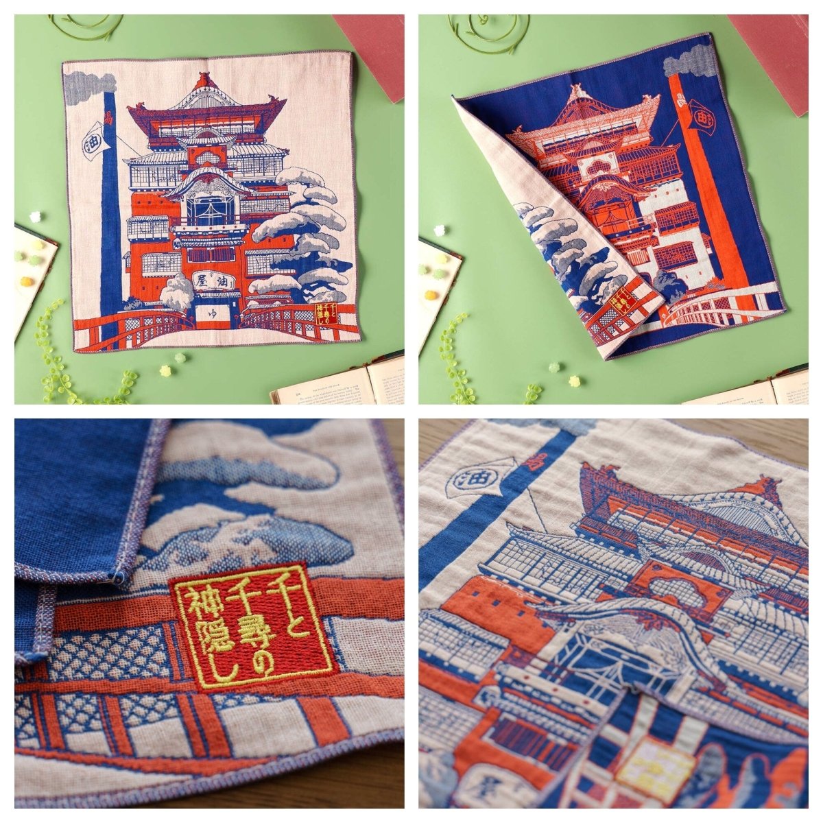 Official Ghibli Tapestry/Wall Hanging • Howl, Spirited Away, Totoro, Laputa Neckerchief/Scarf/Handkerchief/Interior Decor,Studio Ghibli Gift - Kamaji Market