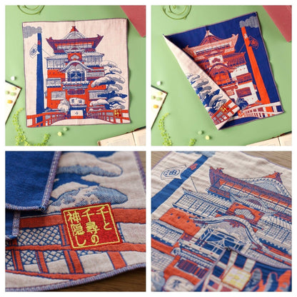 Official Ghibli Tapestry/Wall Hanging • Howl, Spirited Away, Totoro, Laputa Neckerchief/Scarf/Handkerchief/Interior Decor,Studio Ghibli Gift - Kamaji Market