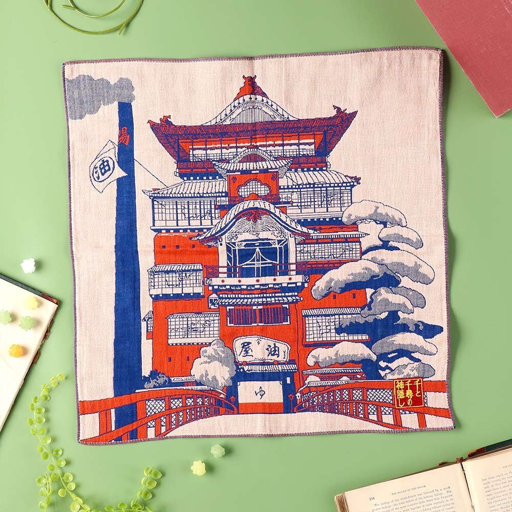 Official Ghibli Tapestry/Wall Hanging • Howl, Spirited Away, Totoro, Laputa Neckerchief/Scarf/Handkerchief/Interior Decor,Studio Ghibli Gift - Kamaji Market