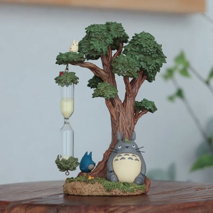 Official Ghibli Totoro and Tree Diorama/Clock • My Neighbor Totoro Hourglass Sand Clock Interior Home Decor - Kamaji Market