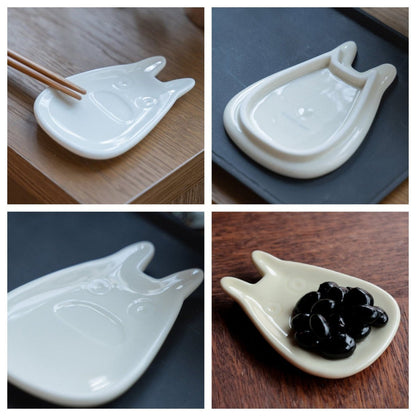 Official Ghibli Totoro Bean Plate Set of 3 • My Neighbor Totoro Side Dish/Snack/Crockery • Japanese Mamezara Tableware - Kamaji Market