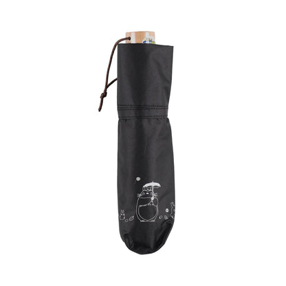 Official Ghibli Totoro Black Folding Umbrella • My Neighbor Totoro Decorative Accessory with Catbus - Kamaji Market