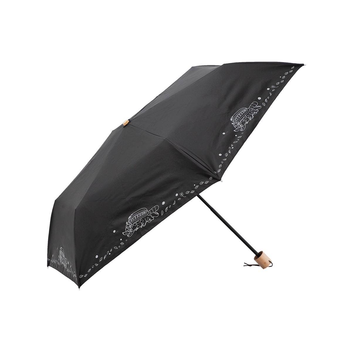 Official Ghibli Totoro Black Folding Umbrella • My Neighbor Totoro Decorative Accessory with Catbus - Kamaji Market