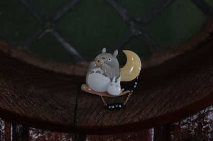 Official Ghibli Totoro Brooch "Moonlit Night" • My Neighbor Totoro Pin/Badge/Breastpin/Clip • Japanese Jewelry - Kamaji Market