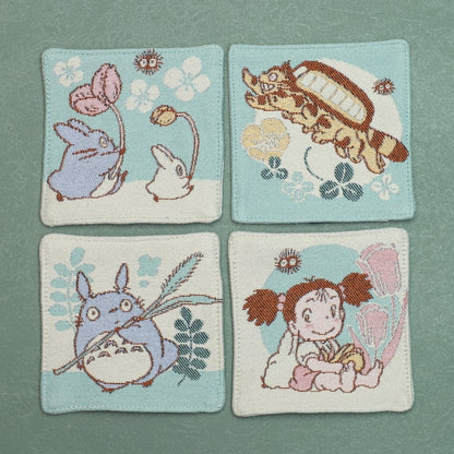 Official Ghibli Totoro Coaster Set of 4 • My Neighbor Totoro Mat/Beermat/Drink Coaster • Catbus Mei - Kamaji Market