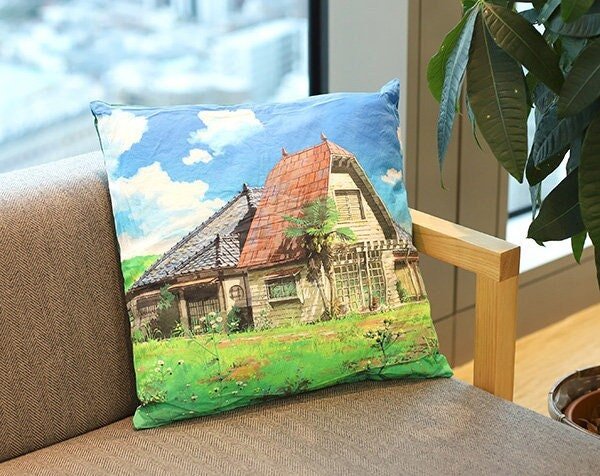 Official Ghibli Totoro Cotton Cushion • My Neighbor Totoro "Mei's House" Pillow/Interior Decor - Kamaji Market