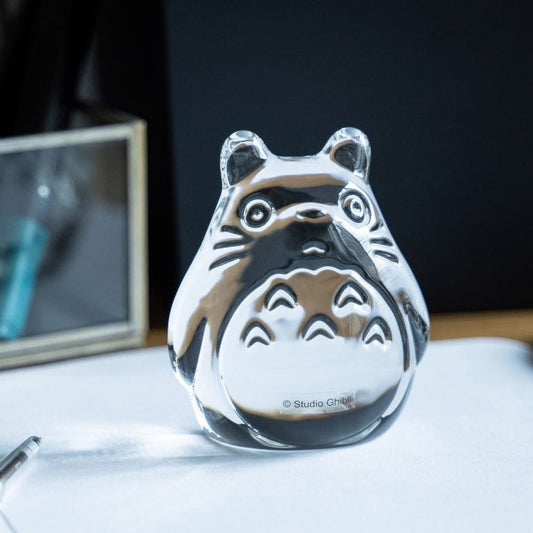 Official Ghibli Totoro Crystal Glass Figure/Paperweight • My Neighbor Totoro Home Decor • Noritake - Kamaji Market
