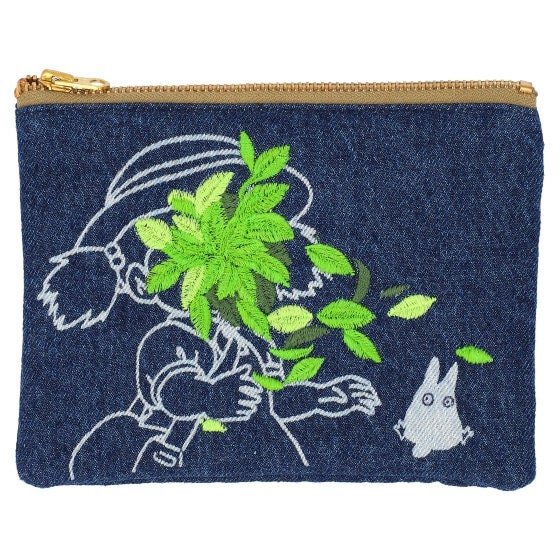 Official Ghibli Totoro Denim Pouch/Clutch • My Neighbor Totoro Case/Cosmetic Bag/Wallet/Makeup Bag/Purse - Kamaji Market