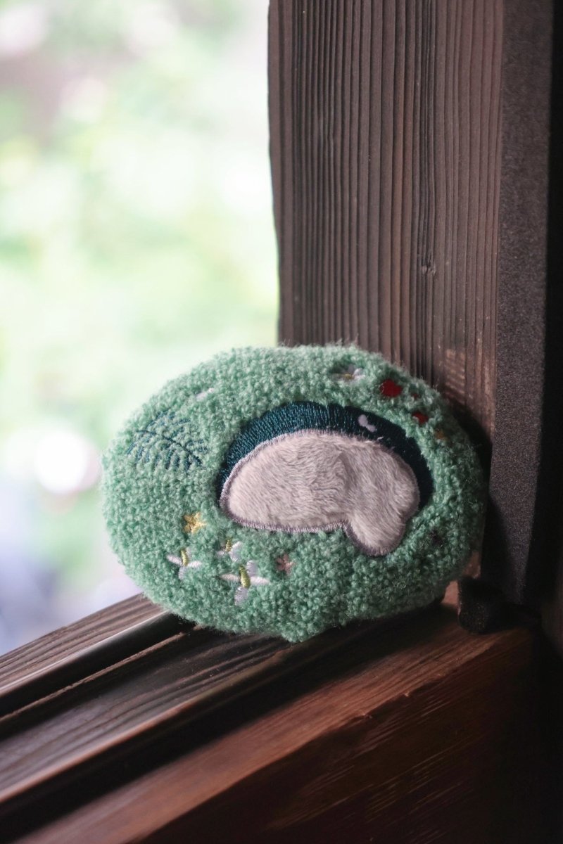 Official Ghibli Totoro Fluffy Mirror • My Neighbor Totoro Palm - size Mirror • Compact Pocket Makeup Hand Mirror - Kamaji Market