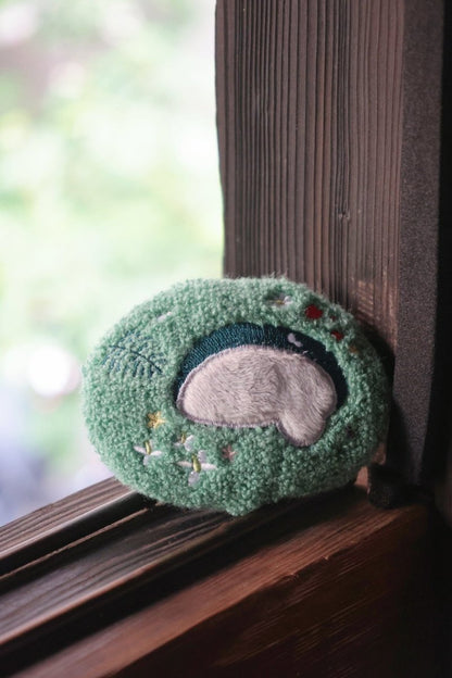Official Ghibli Totoro Fluffy Mirror • My Neighbor Totoro Palm - size Mirror • Compact Pocket Makeup Hand Mirror - Kamaji Market
