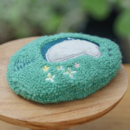 Official Ghibli Totoro Fluffy Mirror • My Neighbor Totoro Palm - size Mirror • Compact Pocket Makeup Hand Mirror - Kamaji Market