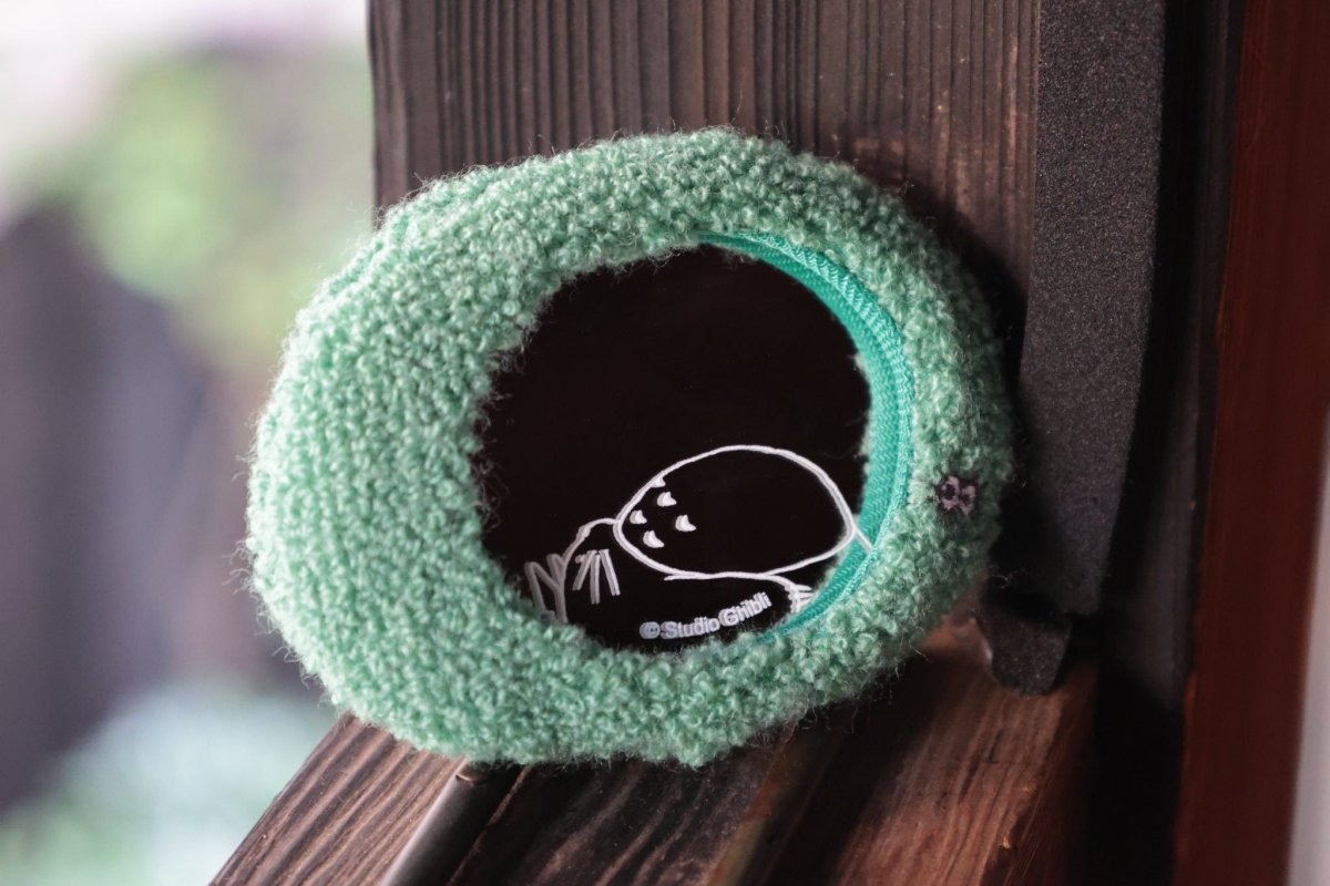 Official Ghibli Totoro Fluffy Mirror • My Neighbor Totoro Palm - size Mirror • Compact Pocket Makeup Hand Mirror - Kamaji Market