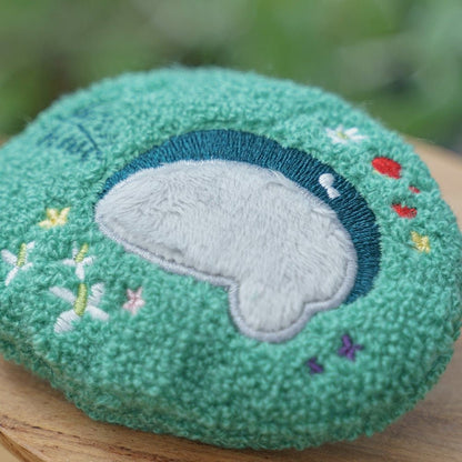 Official Ghibli Totoro Fluffy Mirror • My Neighbor Totoro Palm - size Mirror • Compact Pocket Makeup Hand Mirror - Kamaji Market
