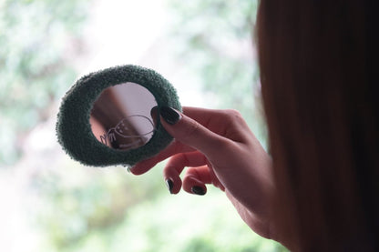 Official Ghibli Totoro Fluffy Mirror • My Neighbor Totoro Palm - size Mirror • Compact Pocket Makeup Hand Mirror - Kamaji Market