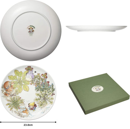 Official Ghibli Totoro "Four Seasons" 23cm Plate/Dish • Japanese Noritake Appetizer/Dinner Plate • My Neighbor Totoro Tableware/Dinnerware - Kamaji Market