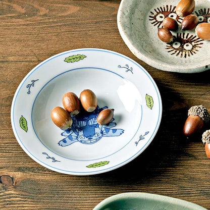 Official Ghibli Totoro Handmade Bean Plate/Dish/Tray SET of 3 • My Neighbor Totoro Japanese Porcelain Home Decor - Kamaji Market