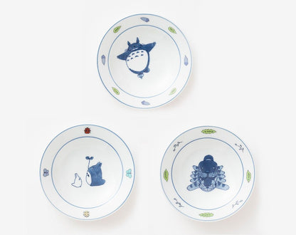 Official Ghibli Totoro Handmade Bean Plate/Dish/Tray SET of 3 • My Neighbor Totoro Japanese Porcelain Home Decor - Kamaji Market
