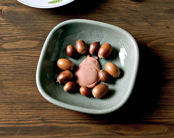 Official Ghibli Totoro Handmade Dish/Display Tray SET of 3 • My Neighbor Totoro Decorative Plate/Bowl • Japanese Pottery Home Decor - Kamaji Market
