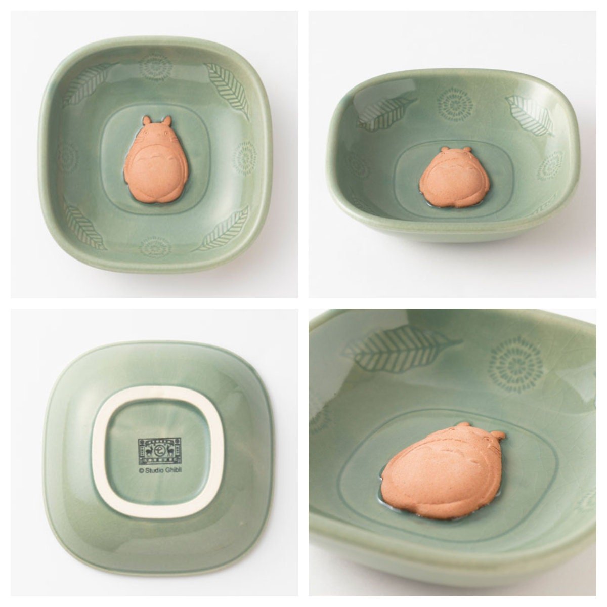 Official Ghibli Totoro Handmade Dish/Display Tray SET of 3 • My Neighbor Totoro Decorative Plate/Bowl • Japanese Pottery Home Decor - Kamaji Market