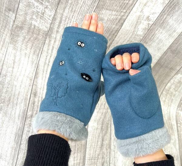 Original Ghibli Totoro Fäustlinge • Mein Nachbar Totoro Handschuhe/Muff/Winterkleidung mit Kurosuke • Anime Ghibli Studio Geschenk – Kamaji Market