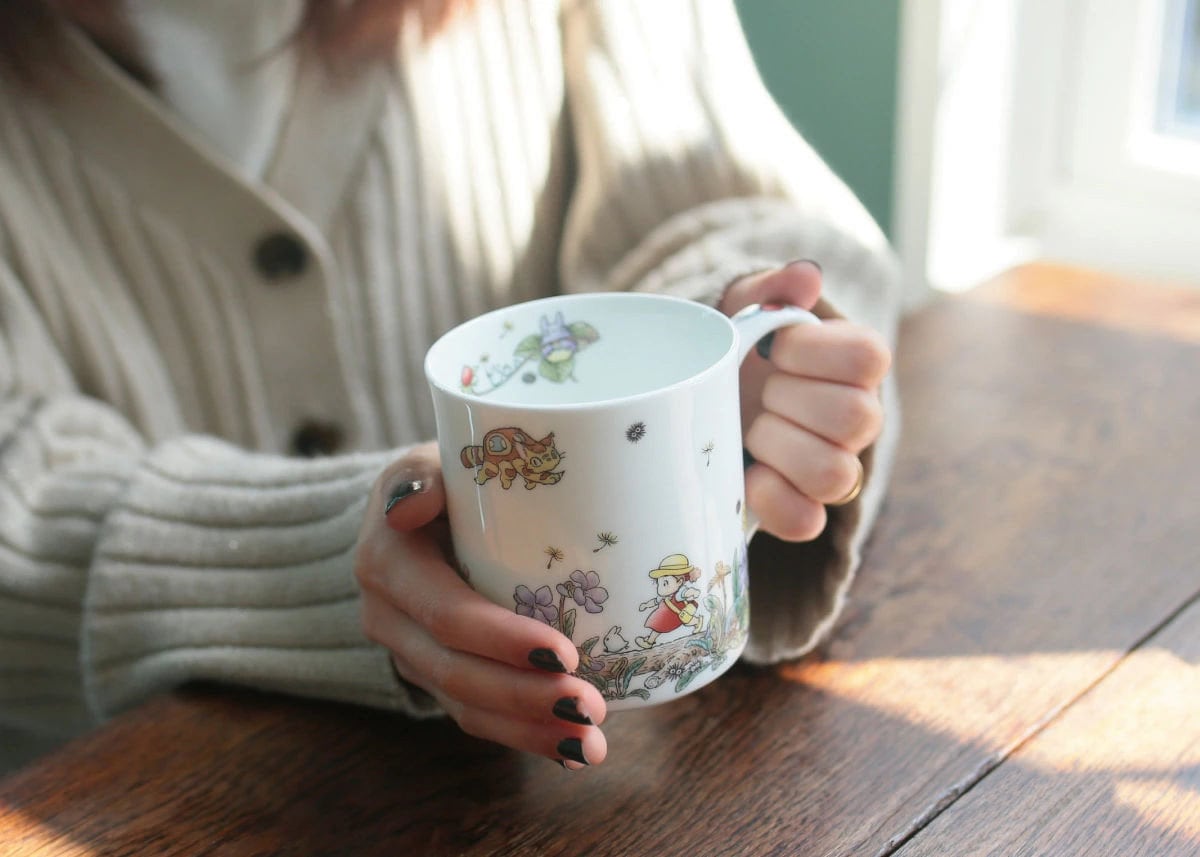 Official Ghibli Totoro Mug Cup "Four Seasons" • My Neighbor Totoro Bone China Noritake Tableware • Japanese Ceramic - Kamaji Market