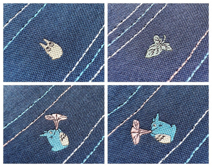 Official Ghibli Totoro Necktie • My Neighbor Totoro Neckwear/Ascot/Cravat/Accent Clothes • Blue Silk Neck Tie - Kamaji Market