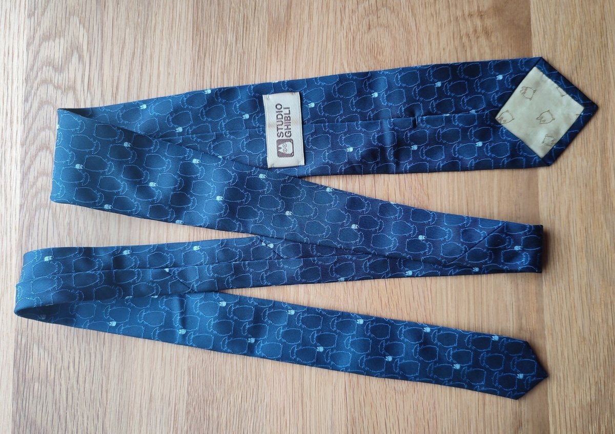 Official Ghibli Totoro Necktie • My Neighbor Totoro Neckwear/Ascot/Cravat/Accent Clothes • Blue Silk Neck Tie - Kamaji Market