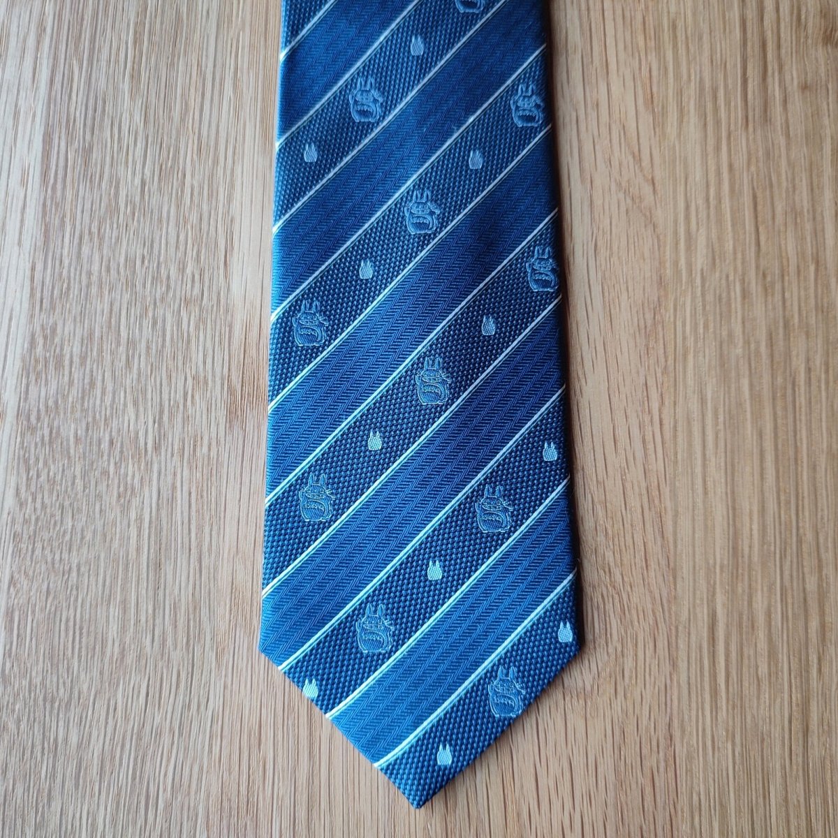 Official Ghibli Totoro Necktie • My Neighbor Totoro Neckwear/Ascot/Cravat/Accent Clothes • Blue Silk Neck Tie - Kamaji Market