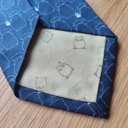 Official Ghibli Totoro Necktie • My Neighbor Totoro Neckwear/Ascot/Cravat/Accent Clothes • Blue Silk Neck Tie - Kamaji Market
