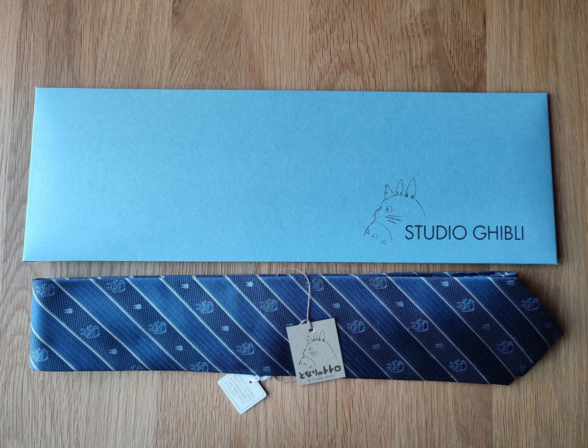 Official Ghibli Totoro Necktie • My Neighbor Totoro Neckwear/Ascot/Cravat/Accent Clothes • Blue Silk Neck Tie - Kamaji Market