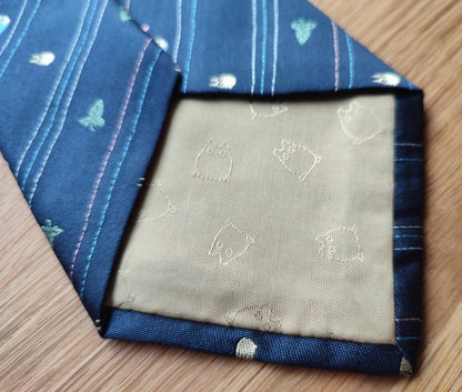 Official Ghibli Totoro Necktie • My Neighbor Totoro Neckwear/Ascot/Cravat/Accent Clothes • Blue Silk Neck Tie - Kamaji Market
