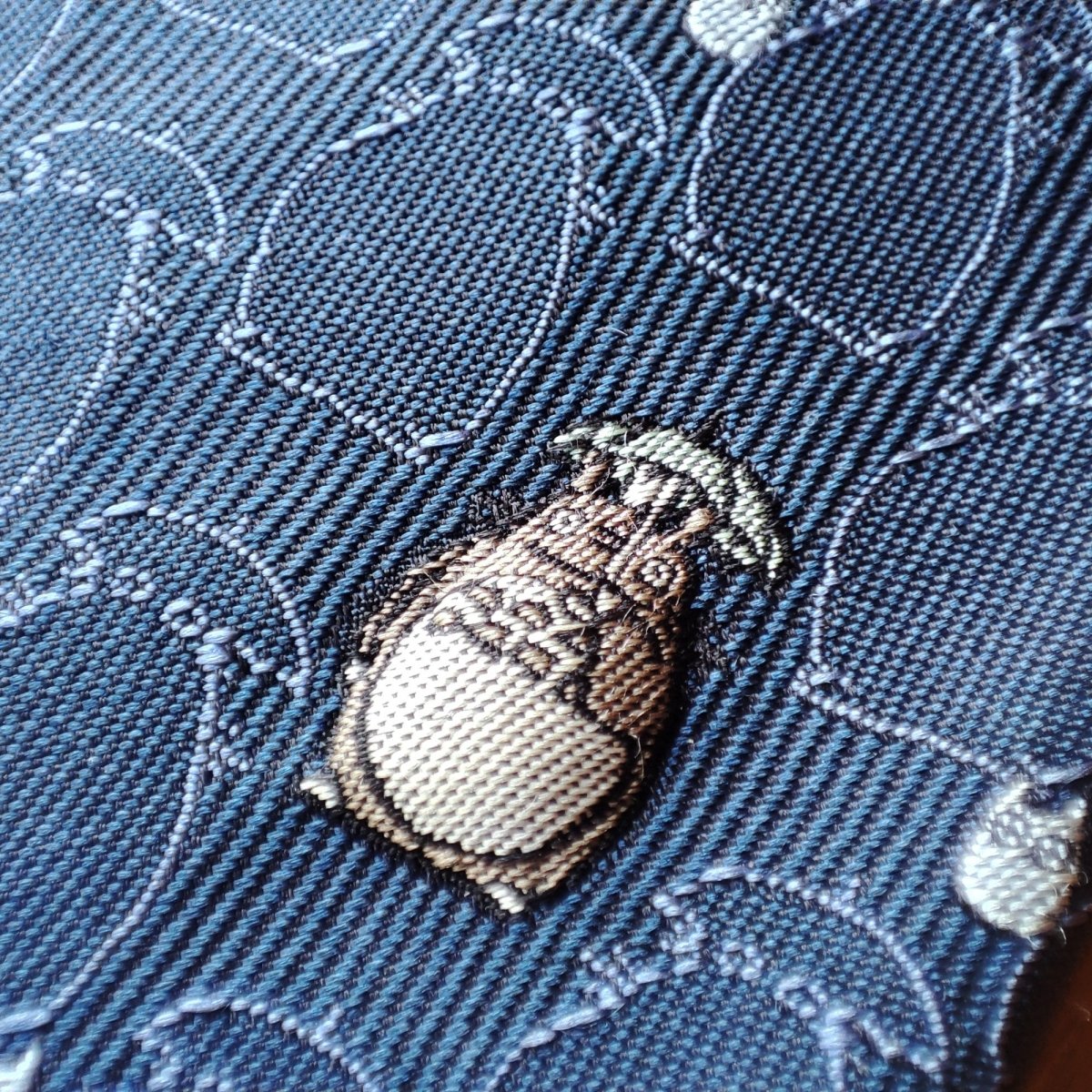 Official Ghibli Totoro Necktie • My Neighbor Totoro Neckwear/Ascot/Cravat/Accent Clothes • Blue Silk Neck Tie - Kamaji Market