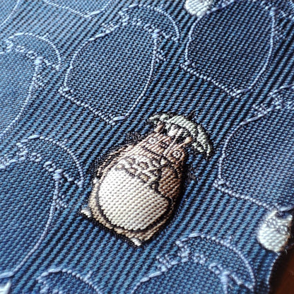 Official Ghibli Totoro Necktie • My Neighbor Totoro Neckwear/Ascot/Cravat/Accent Clothes • Blue Silk Neck Tie - Kamaji Market
