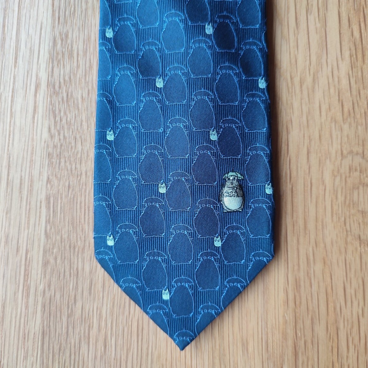 Official Ghibli Totoro Necktie • My Neighbor Totoro Neckwear/Ascot/Cravat/Accent Clothes • Blue Silk Neck Tie - Kamaji Market