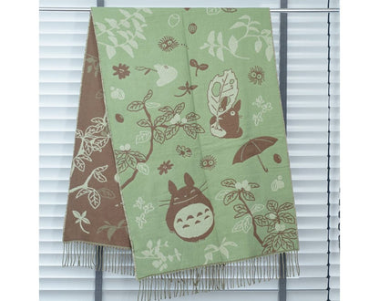 Official Ghibli Totoro Shoulder Shawl • My Neighbor Totoro Jacquard Stole/Scarf/Tippet/Cape/Put - on/Muffler • Catbus - Kamaji Market