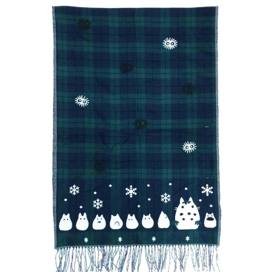 Official Ghibli Totoro Shoulder Shawl/Scarf • My Neighbor Totoro Jacquard Stole/Tippet/Cape/Put - on/Muffler - Kamaji Market