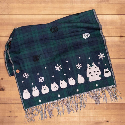 Official Ghibli Totoro Shoulder Shawl/Scarf • My Neighbor Totoro Jacquard Stole/Tippet/Cape/Put - on/Muffler - Kamaji Market