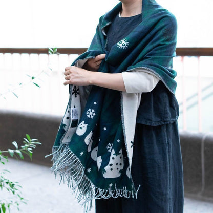 Official Ghibli Totoro Shoulder Shawl/Scarf • My Neighbor Totoro Jacquard Stole/Tippet/Cape/Put - on/Muffler - Kamaji Market