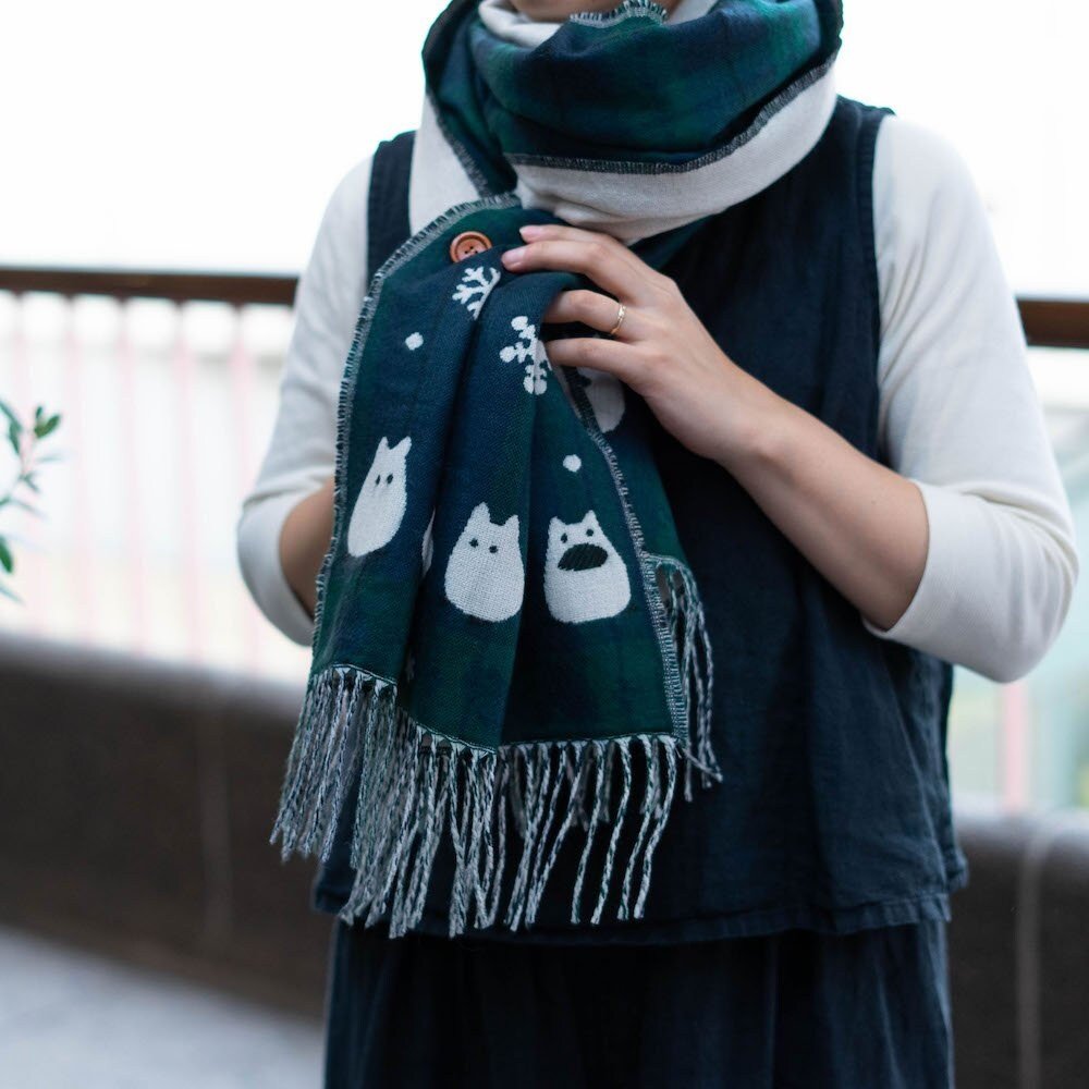 Official Ghibli Totoro Shoulder Shawl/Scarf • My Neighbor Totoro Jacquard Stole/Tippet/Cape/Put - on/Muffler - Kamaji Market