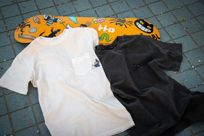 Official Ghibli Totoro T-shirt Embroided • My Neighbor Totoro GBL Summer Clothes/Top/Black Tshirt with Pocket - Kamaji Market
