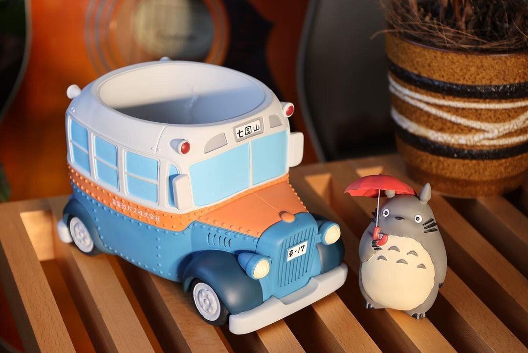 Official Ghibli Totoro with Bus Planter Cover • My Neighbor Totoro Pot/Home Decor/Interior Diorama - Kamaji Market