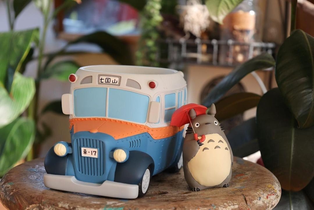Official Ghibli Totoro with Bus Planter Cover • My Neighbor Totoro Pot/Home Decor/Interior Diorama - Kamaji Market