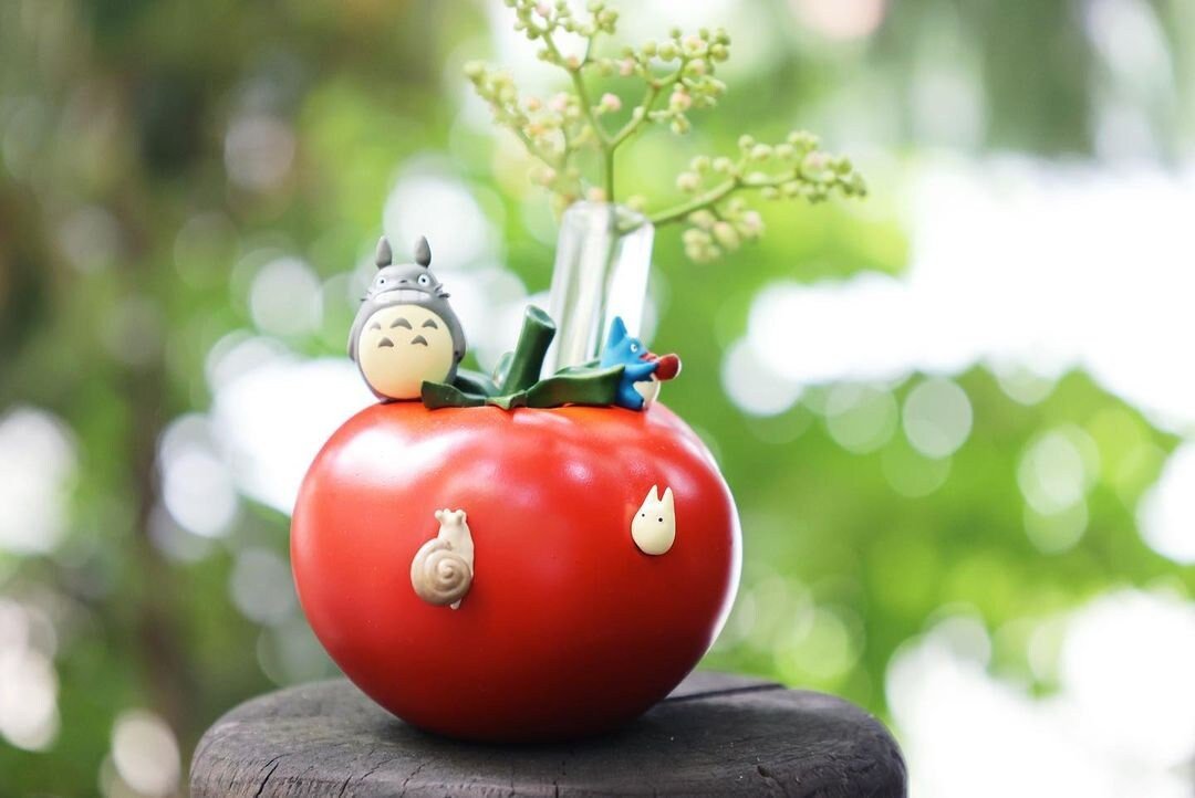 Official Ghibli Totoro/Vegetable Vase Figure • My Neighbor Totoro Small Figurine/Mini Statue/Replica/Home Decor/Interior Diorama Anime Gift - Kamaji Market