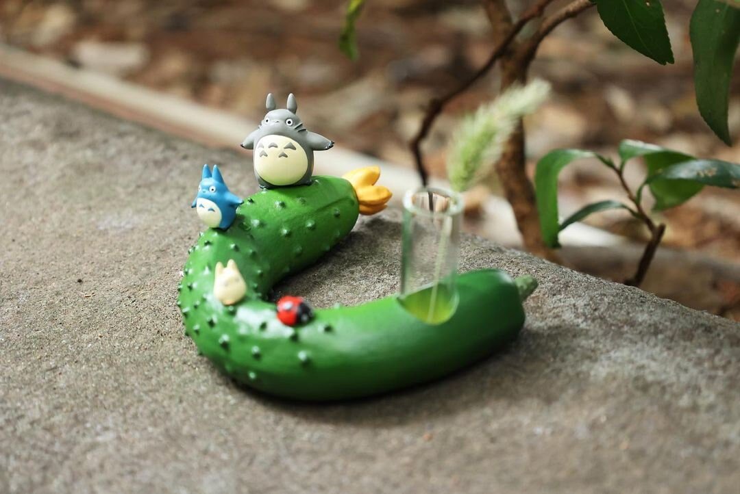 Official Ghibli Totoro/Vegetable Vase Figure • My Neighbor Totoro Small Figurine/Mini Statue/Replica/Home Decor/Interior Diorama Anime Gift - Kamaji Market