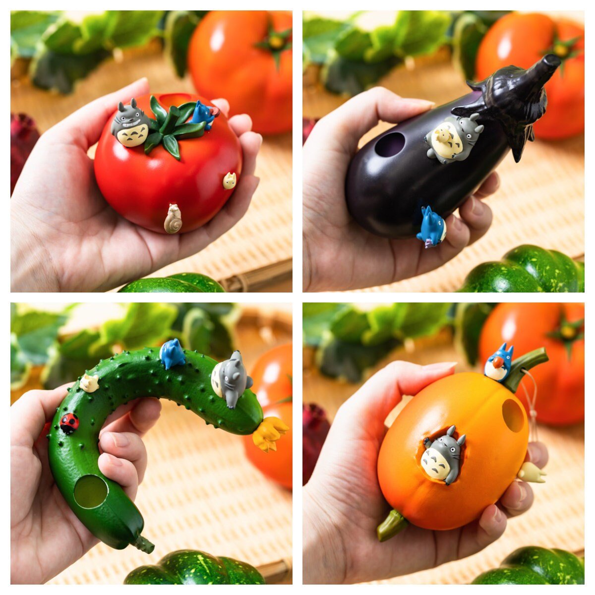 Official Ghibli Totoro/Vegetable Vase Figure • My Neighbor Totoro Small Figurine/Mini Statue/Replica/Home Decor/Interior Diorama Anime Gift - Kamaji Market