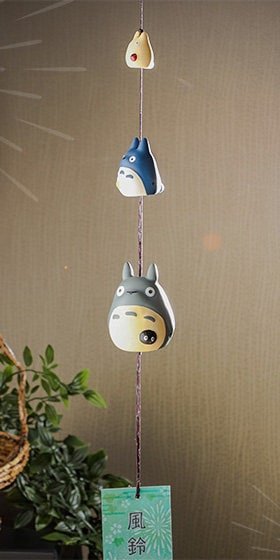 Official Ghibli Triple Totoro Wind Chime • My Neighbor Totoro Clay Interior Decor - Kamaji Market
