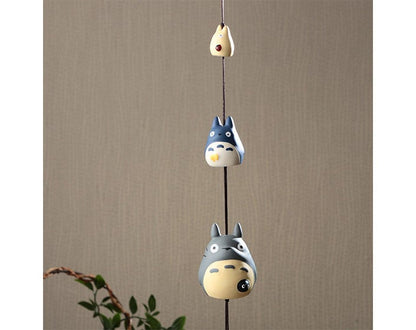 Official Ghibli Triple Totoro Wind Chime • My Neighbor Totoro Clay Interior Decor - Kamaji Market